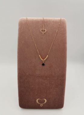 Collana in argento con finitura rosa