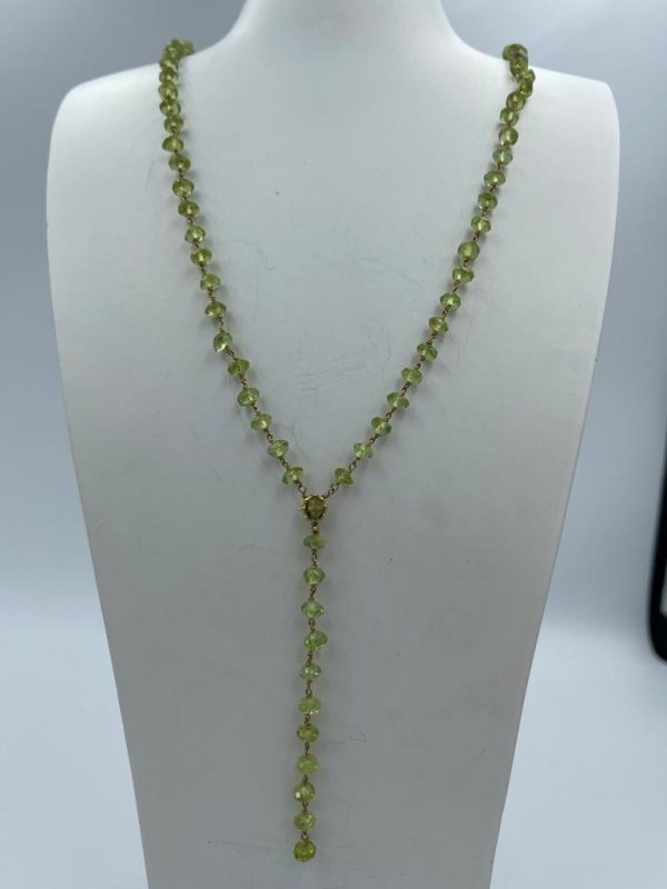 Collana di Peridoto naturale intervallato da oro giallo