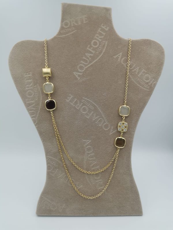 Collana in argento con finitura in oro 23 kt