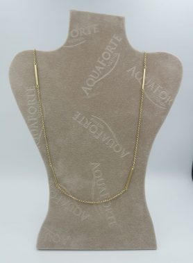 Collana in argento con finitura in oro 23 kt