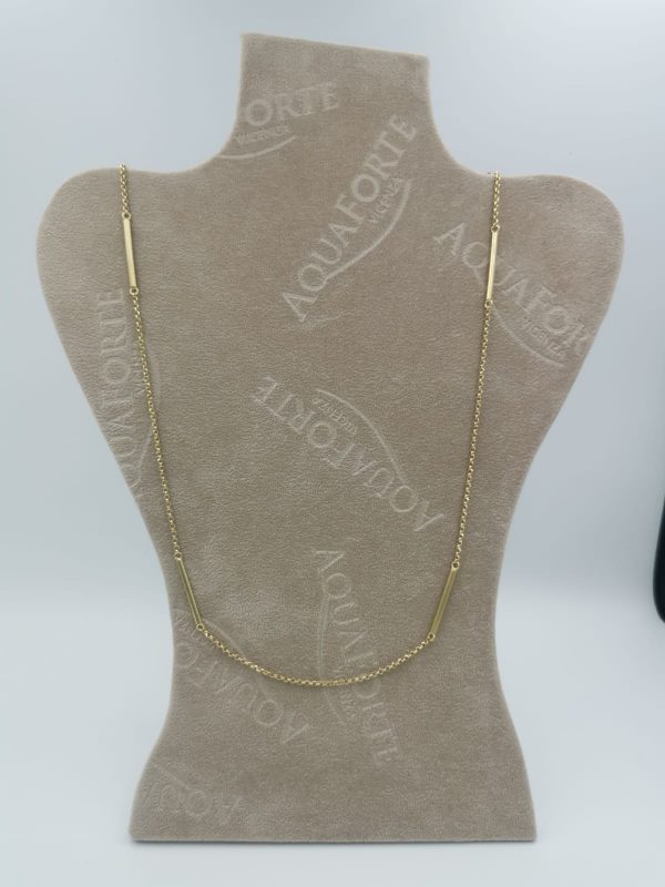 Collana in argento con finitura in oro 23 kt