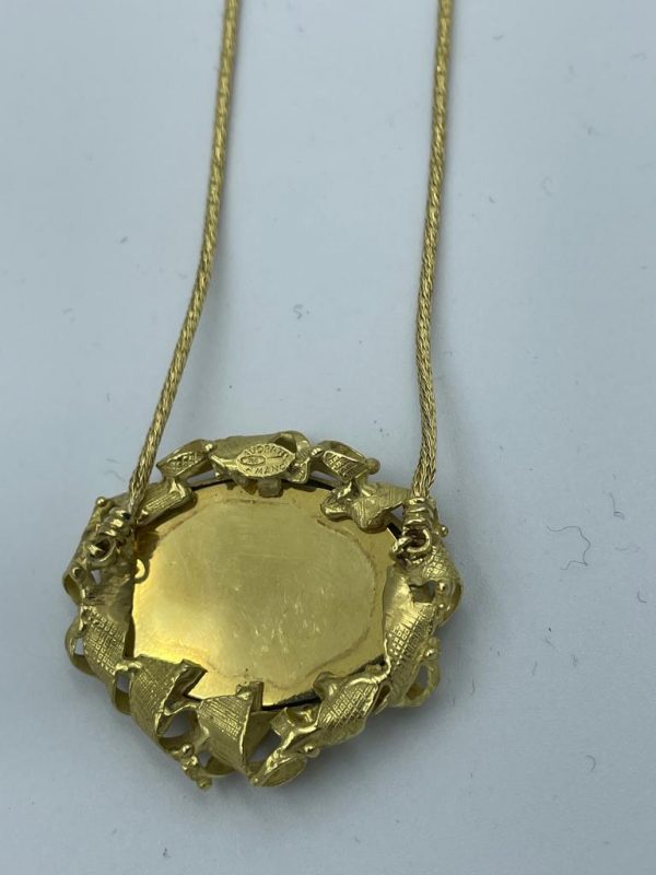 Collier in oro 18 kt con micromosaico e diamanti